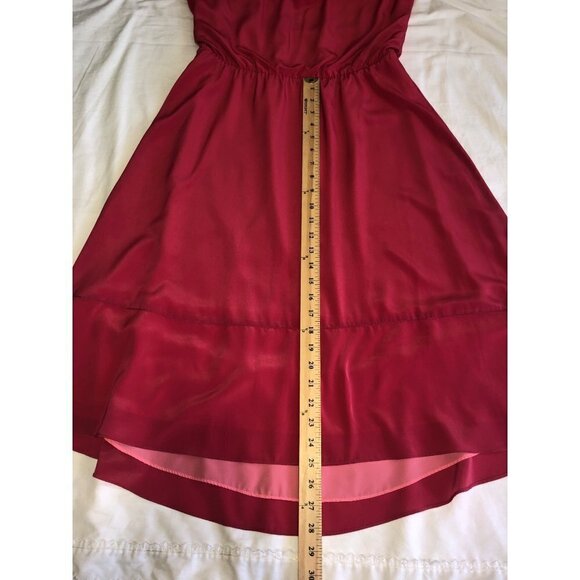 White House Black Market Size 4 Dress Tie Shoulder Pink Keyhole Front Midi Knee - Picture 8 of 10